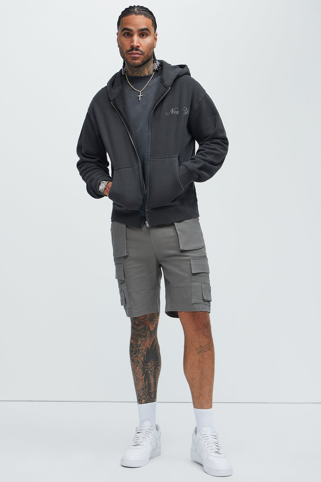 Athletic Department Zip Up Hoodie - Black