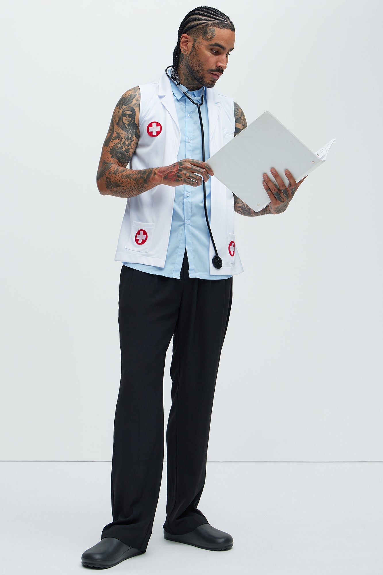 E.R Doctor Costume - White/combo