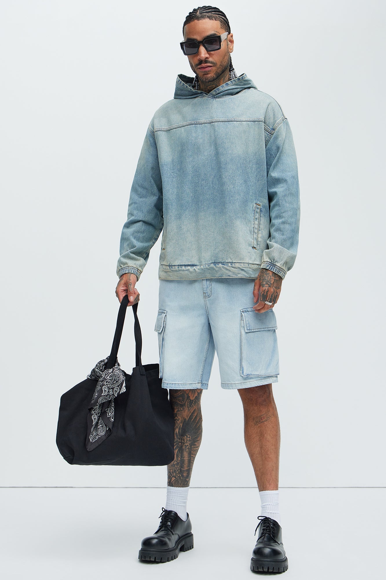 Manatee Denim Pullover Jacket - Light Blue Wash