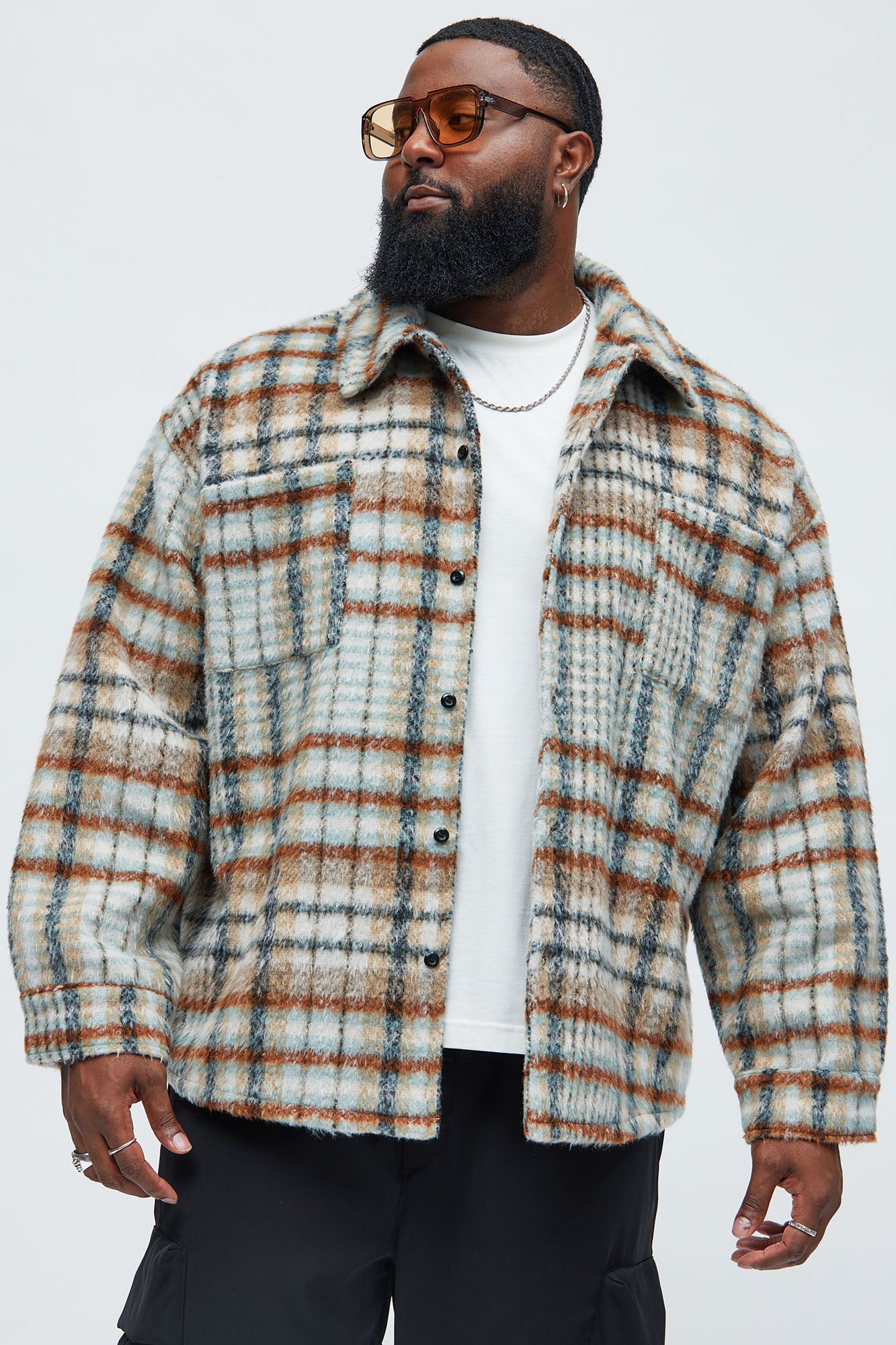 Move Up Plaid Shacket - Tan/Multi