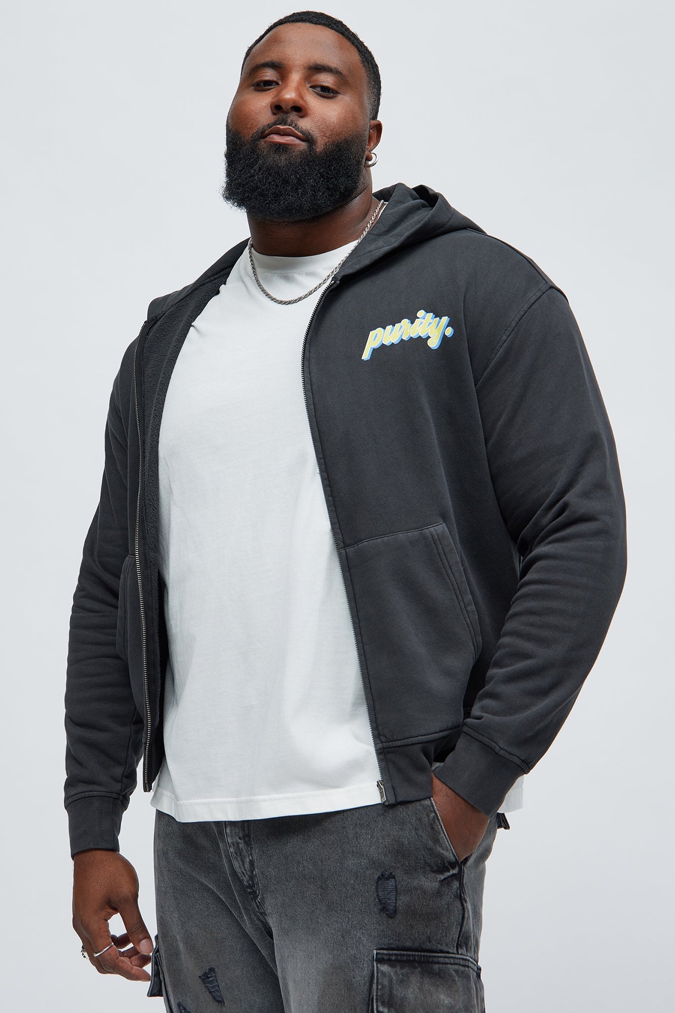 Purity Zip Up Hoodie - Black