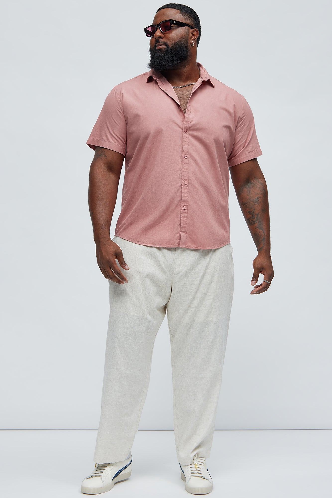 Ryland Short Sleeve Button Up Shirt - Mauve