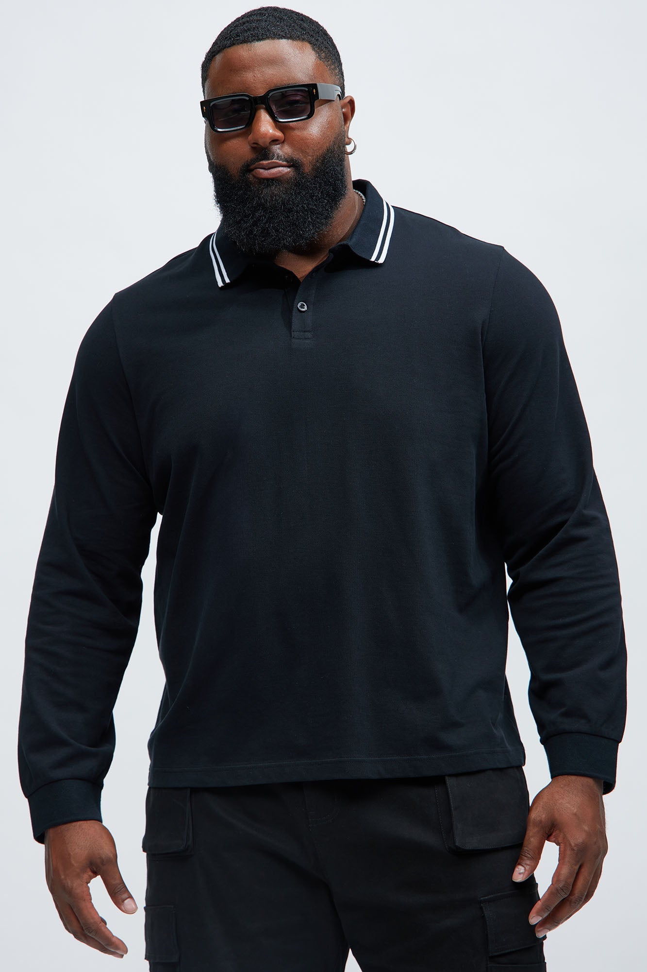Wilson Long Sleeve Polo - Black