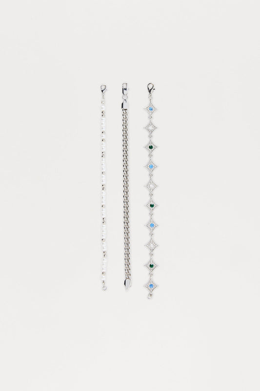 Finery 3 Piece  Bracelet Set - Silver/Combo