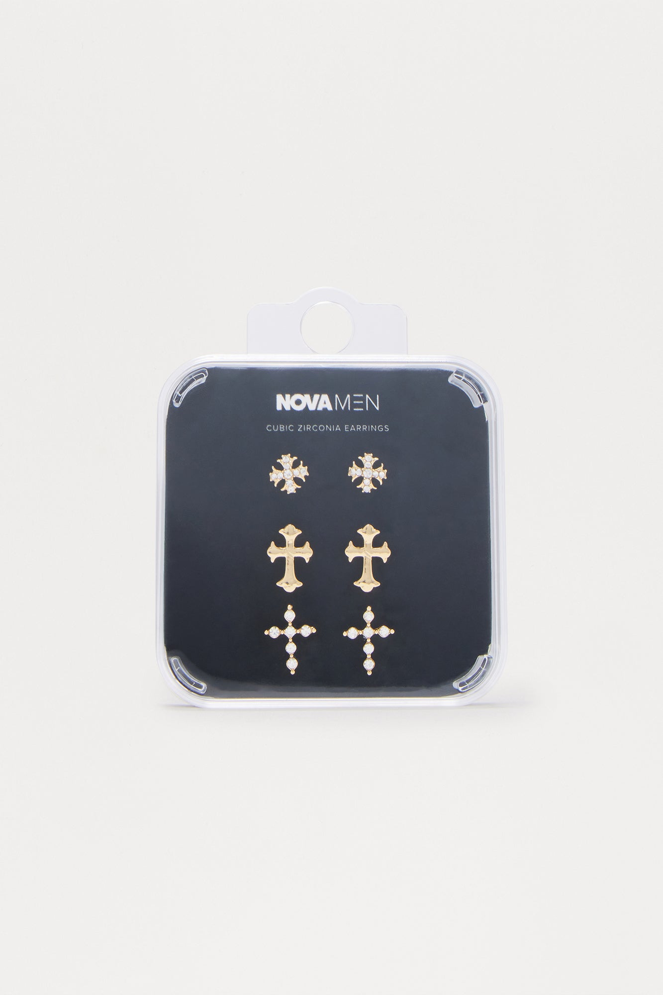 Triple Threat Cross Earring Set - Gold