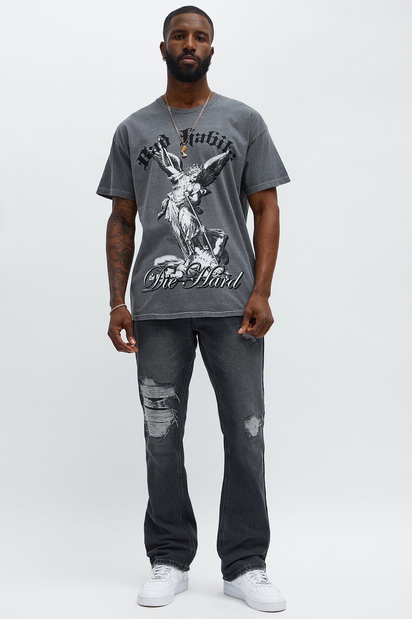 Bad Habits Die Hard Short Sleeve Tee - Charcoal