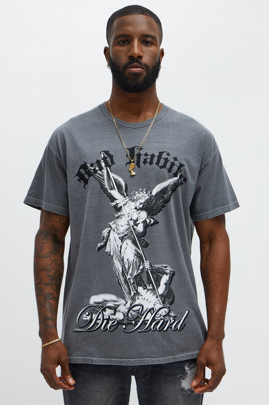 Bad Habits Die Hard Short Sleeve Tee - Charcoal