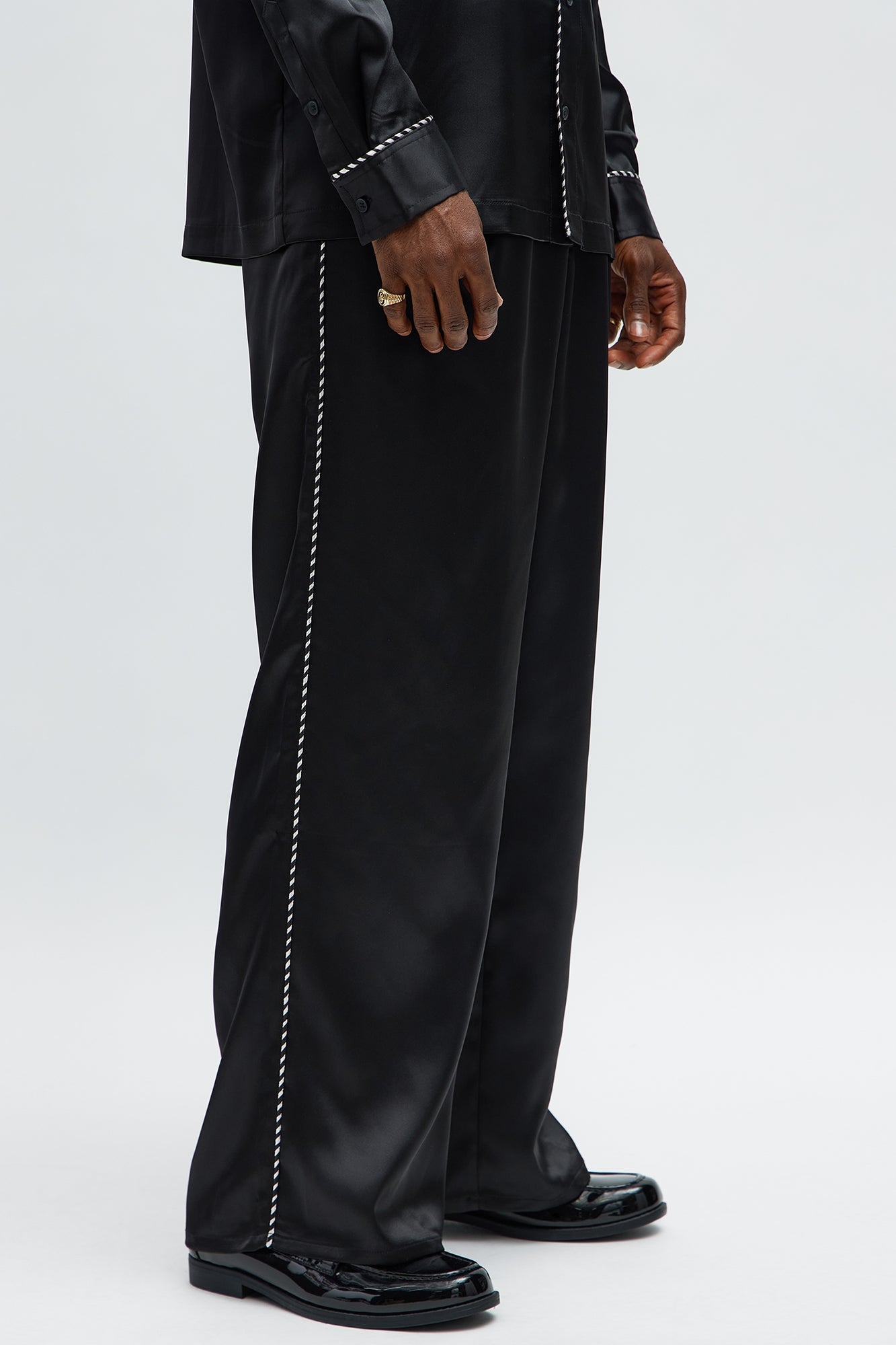 Relaxed Luxe Track Trousers - Black