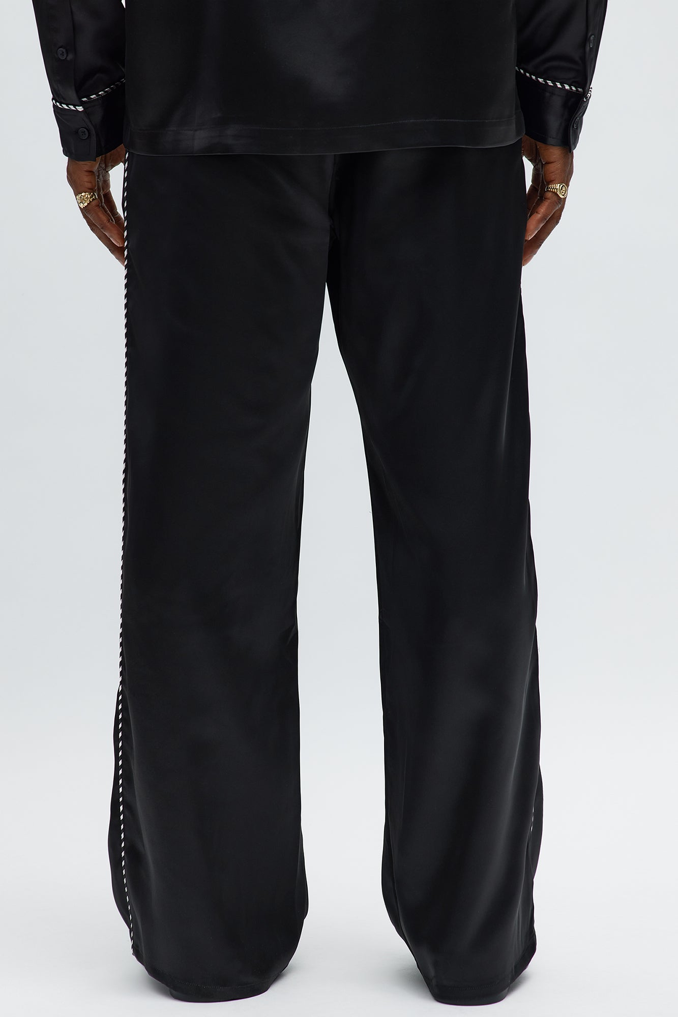 Relaxed Luxe Track Trousers - Black