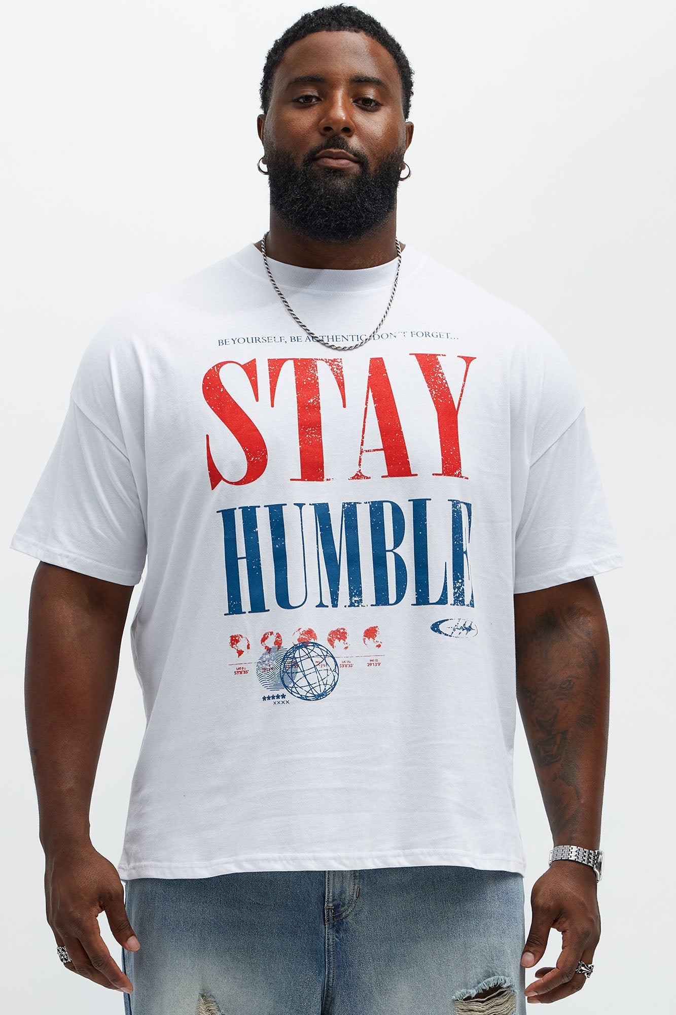 Stay Humble Boxy Short Sleeve Tee - White