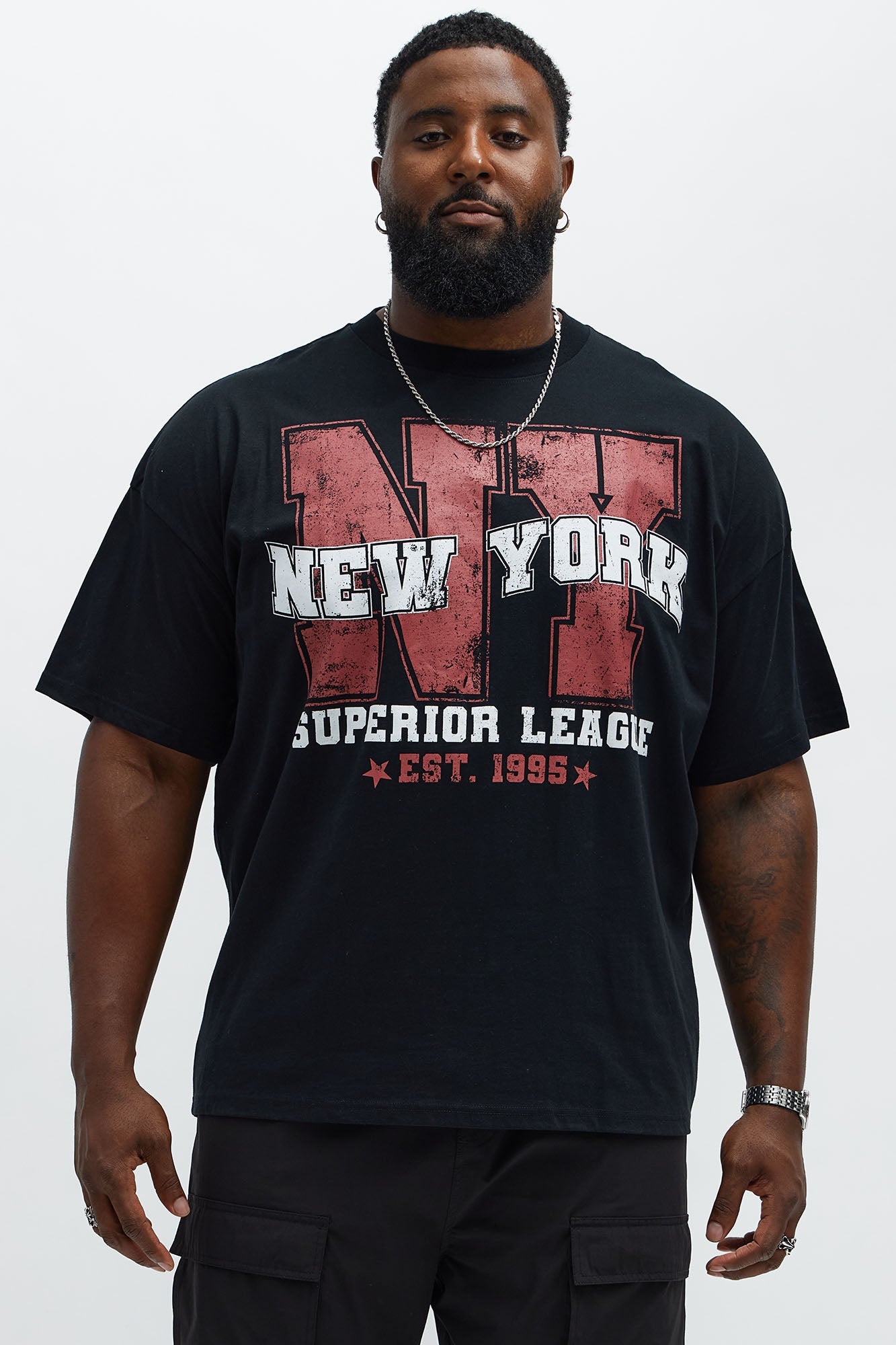 NYC Superior League Est 1995 Boxy Short Sleeve Tee - Black