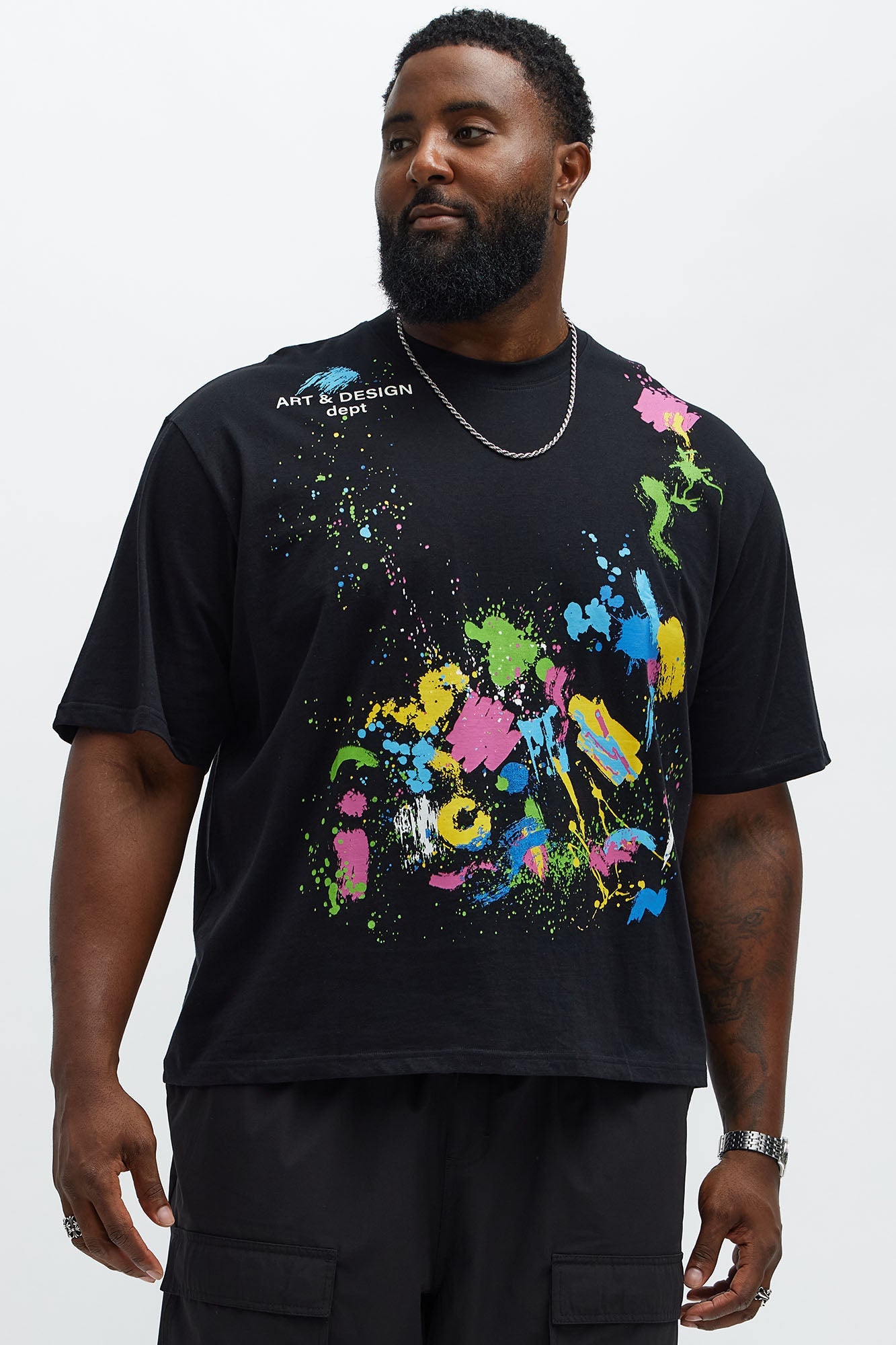 Art And Design Dept Oversized Short Sleeve Tee - Black