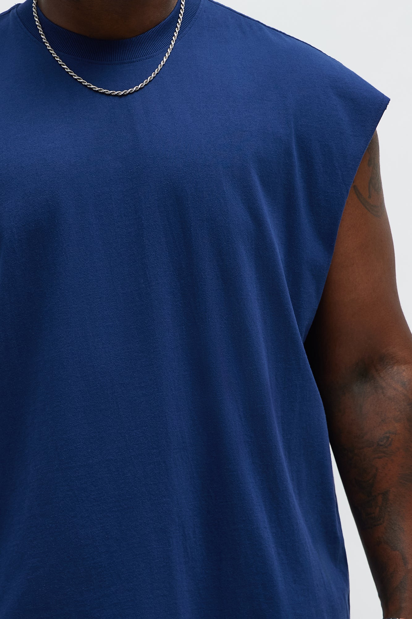 Relaxed Heavyweight Muscle Tee - Navy