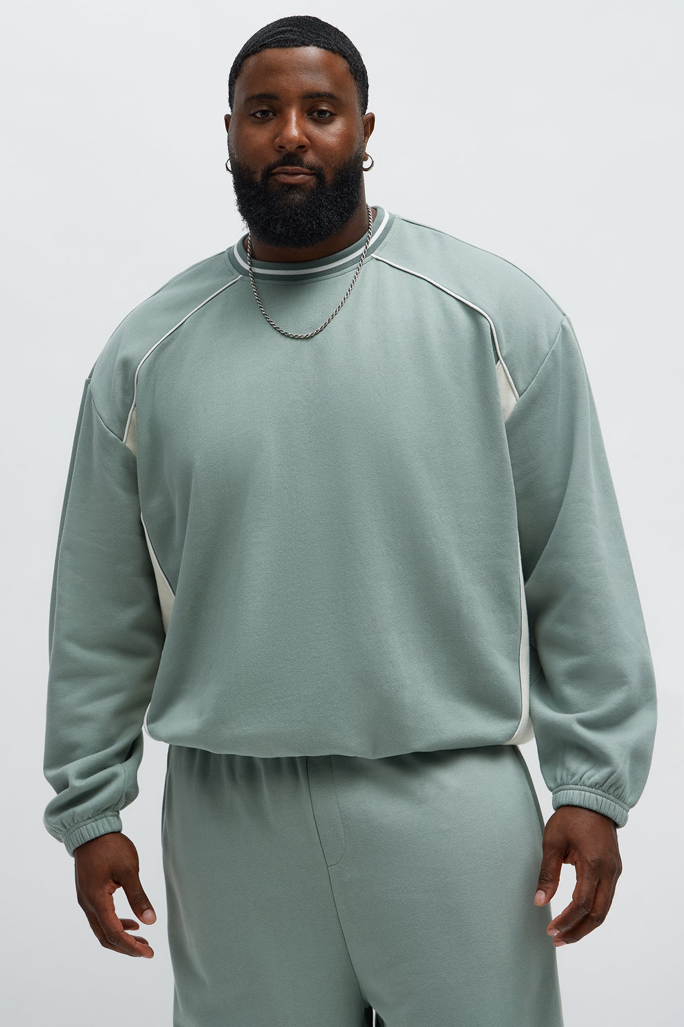 Ready Side Panel Crewneck Sweatshirt - Sage