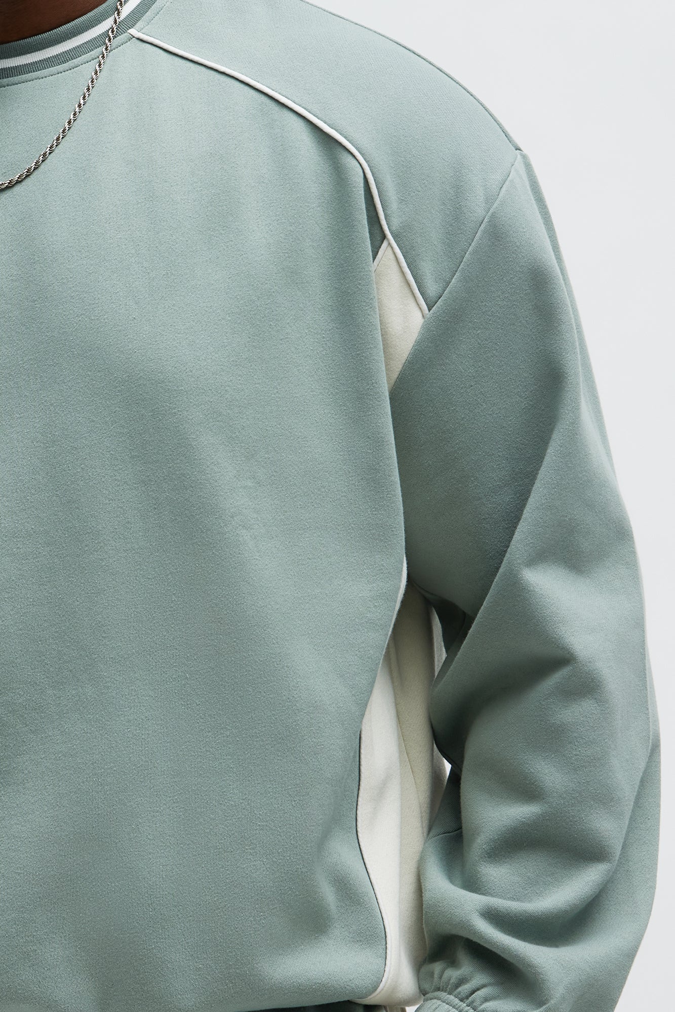 Ready Side Panel Crewneck Sweatshirt - Sage