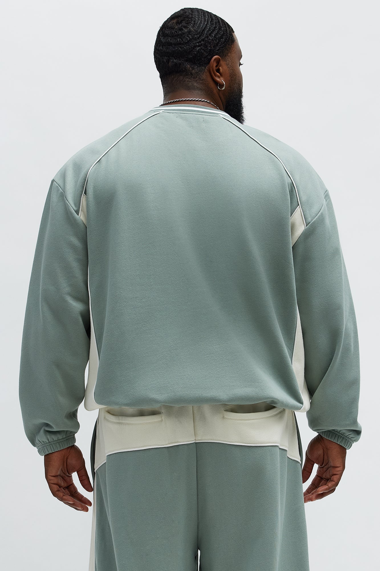 Ready Side Panel Crewneck Sweatshirt - Sage