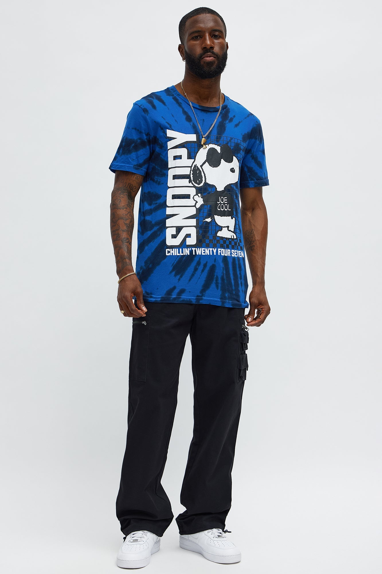 Snoopy Joe Cool Tie Dye Short Sleeve Tee - Blue