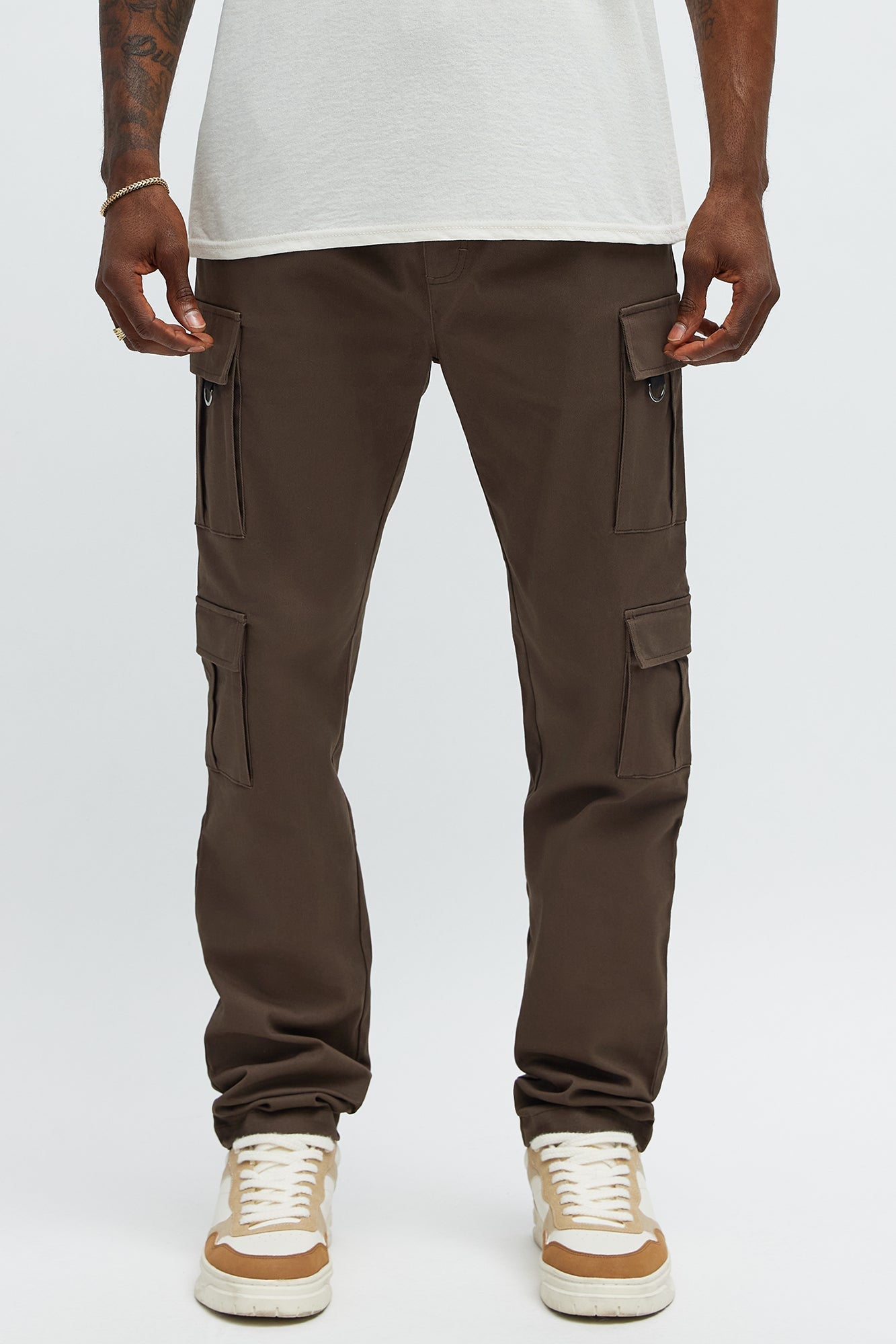 Slim Double It Cargo Pants - Brown