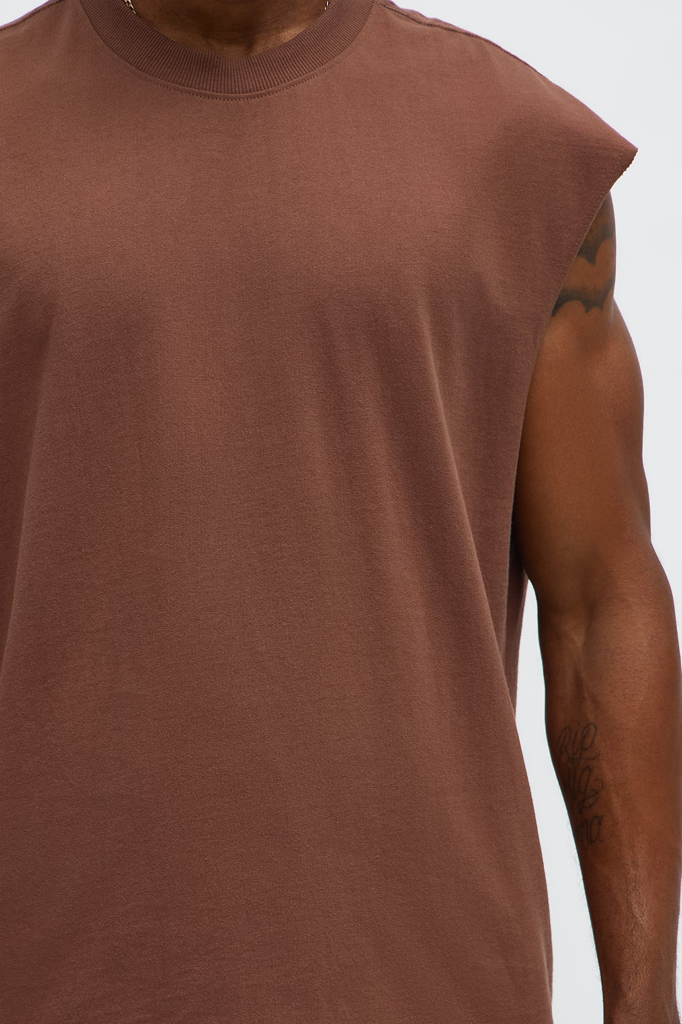 Relaxed Heavyweight Muscle Tee - Brown
