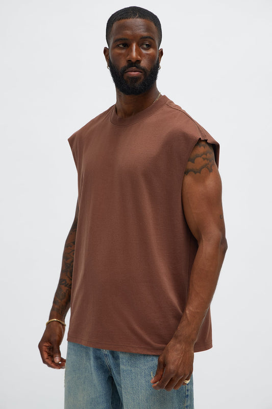 Relaxed Heavyweight Muscle Tee - Brown