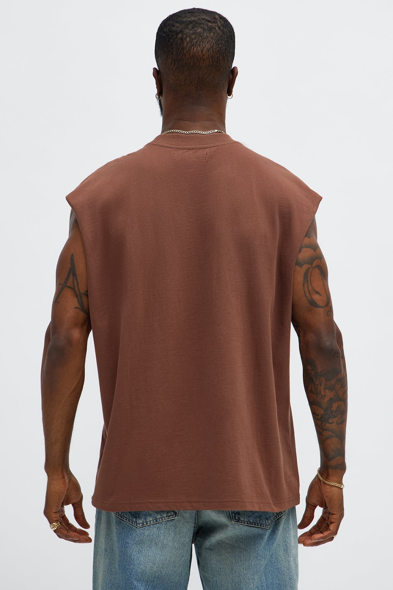 Relaxed Heavyweight Muscle Tee - Brown