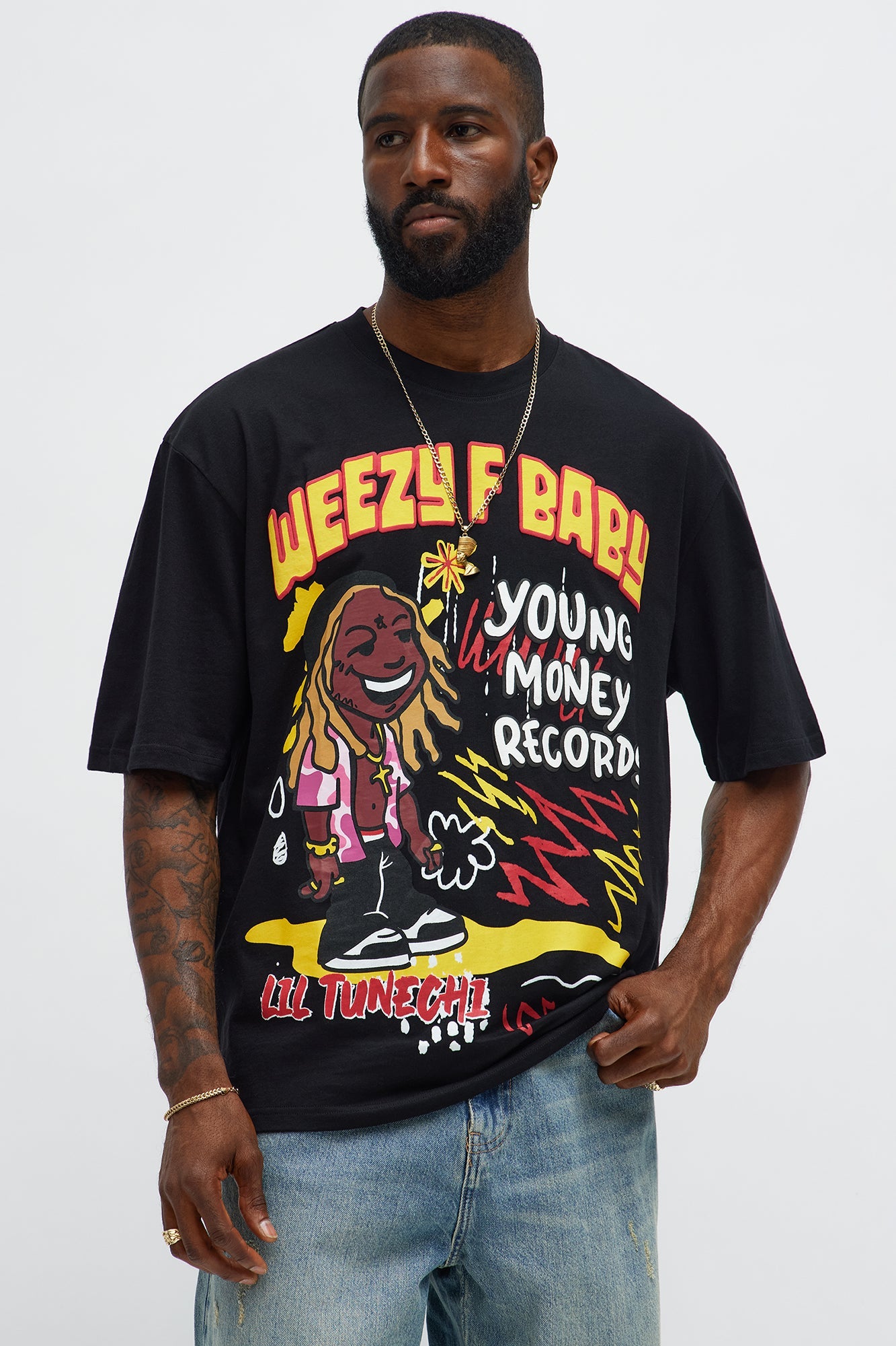 Lil Wayne Real G's Oversized Short Sleeve Tee - Black