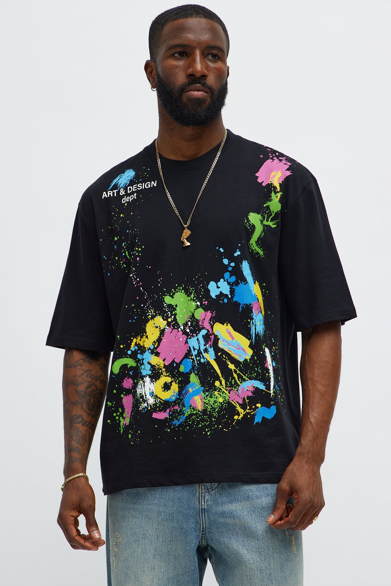 Art And Design Dept Oversized Short Sleeve Tee - Black