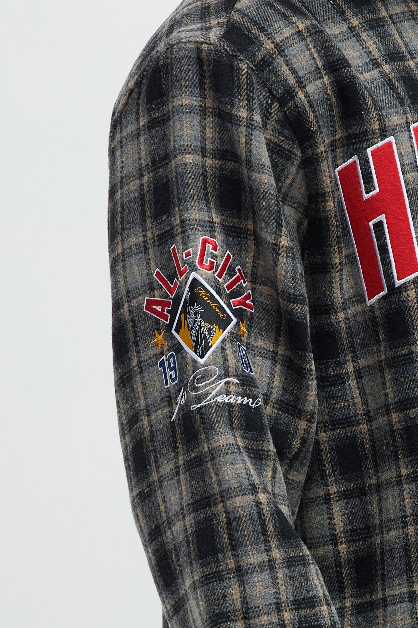 Relaxed Fit Harlem Plaid Long Sleeve Button Up - Black/combo