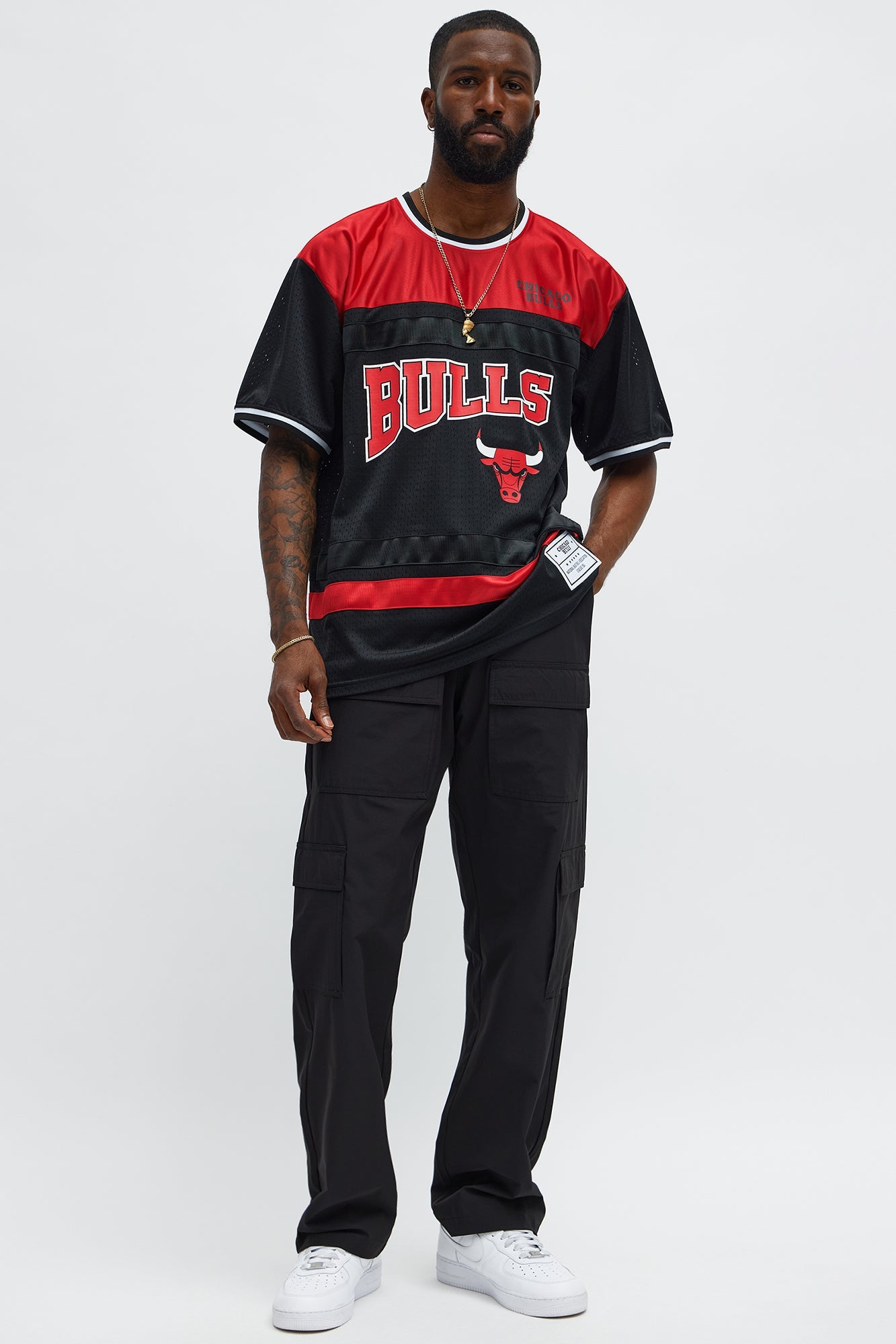 Bulls Regular Fit Basketball Tee - Black