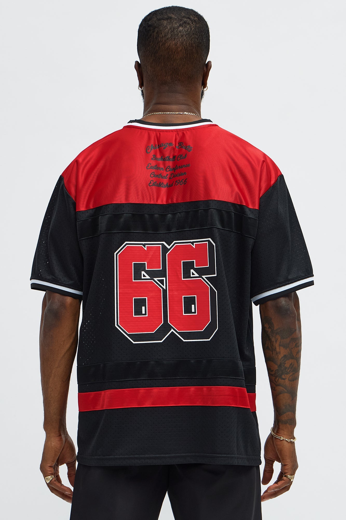Bulls Regular Fit Basketball Tee - Black