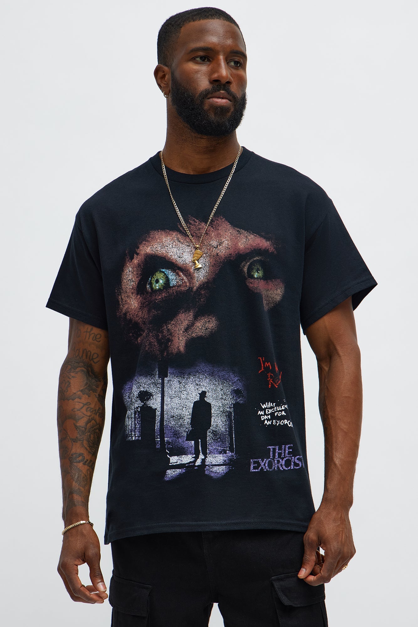 The Exorcist I'm Not Regan Distressed Short Sleeve Tee - Black