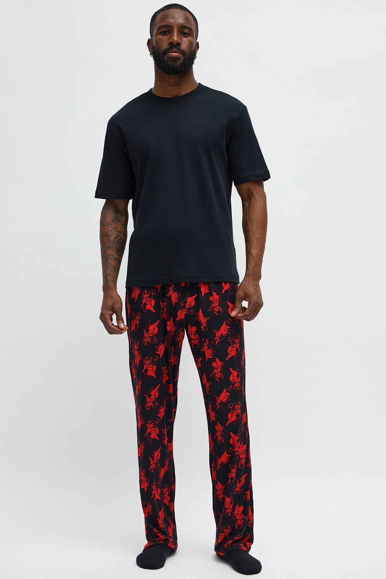 Little Devil Halloween Lounge Pants - Black/Red