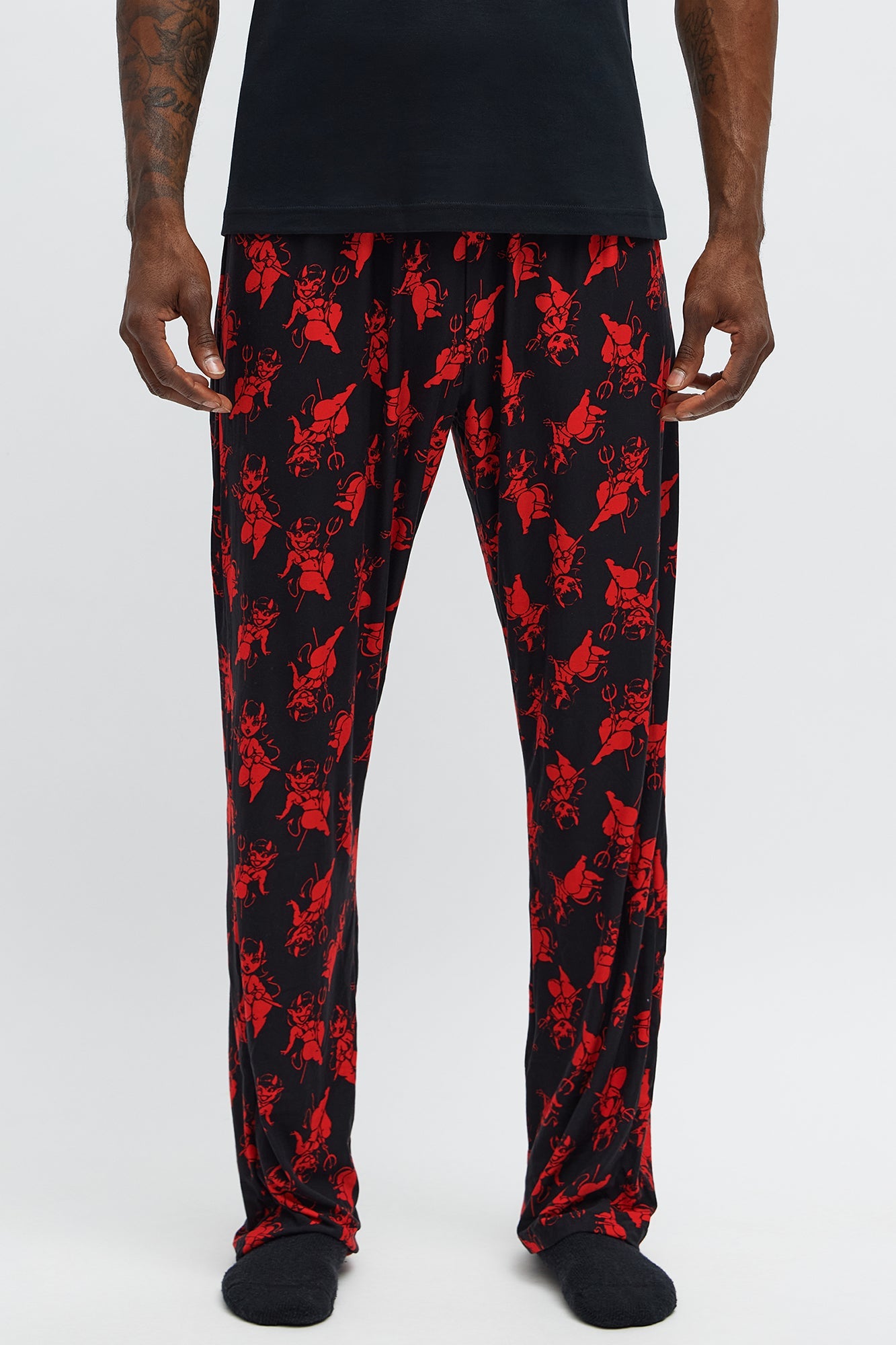 Little Devil Halloween Lounge Pants - Black/Red