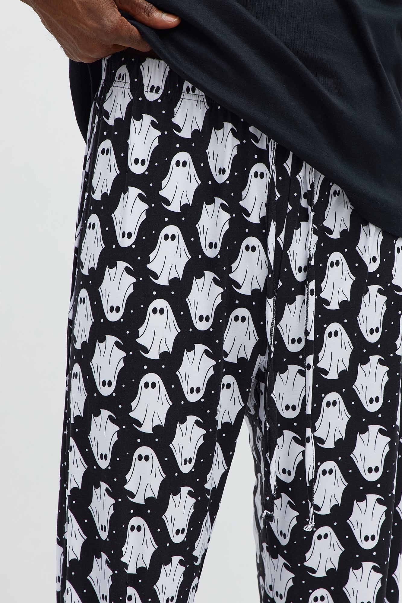 Ghosted You Halloween Lounge Pants - Black/White