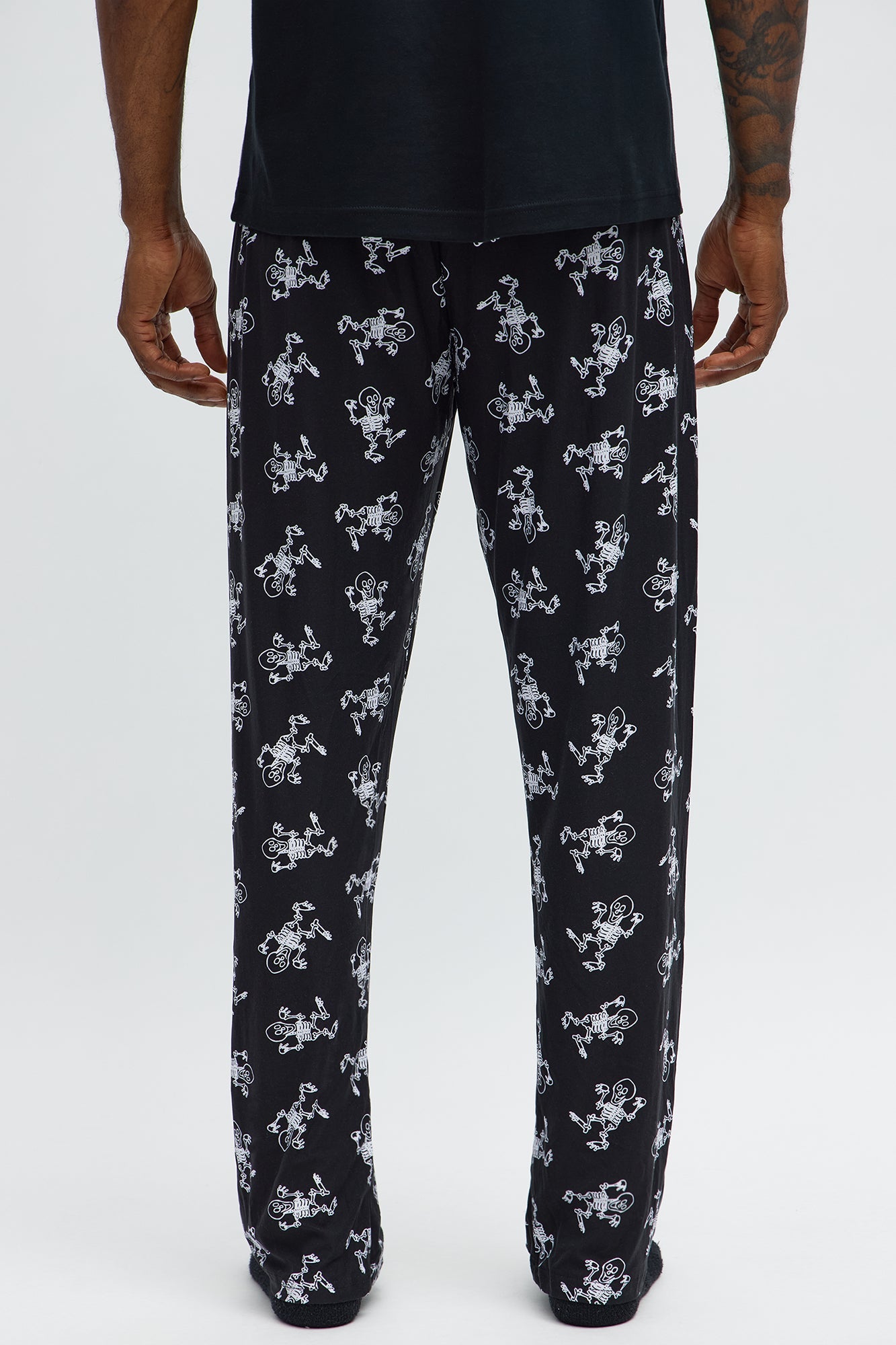 Skeleton Boogie Halloween Lounge Pants - Black/White
