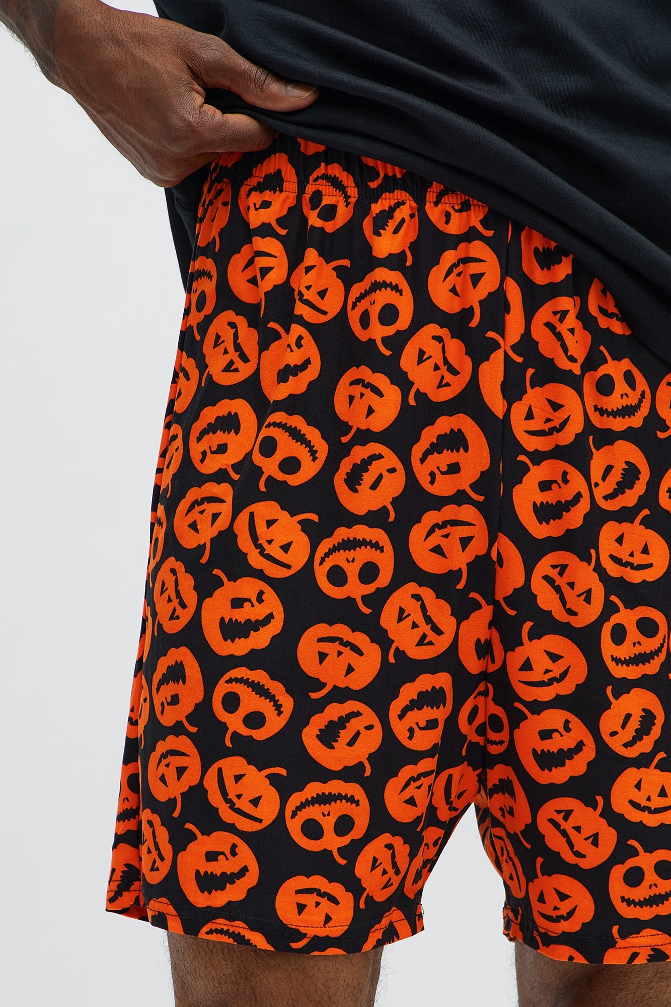 Jack O' Lantern Halloween Lounge Shorts - Black/combo