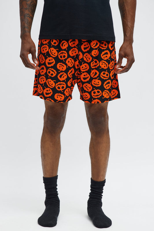 Jack O' Lantern Halloween Lounge Shorts - Black/combo