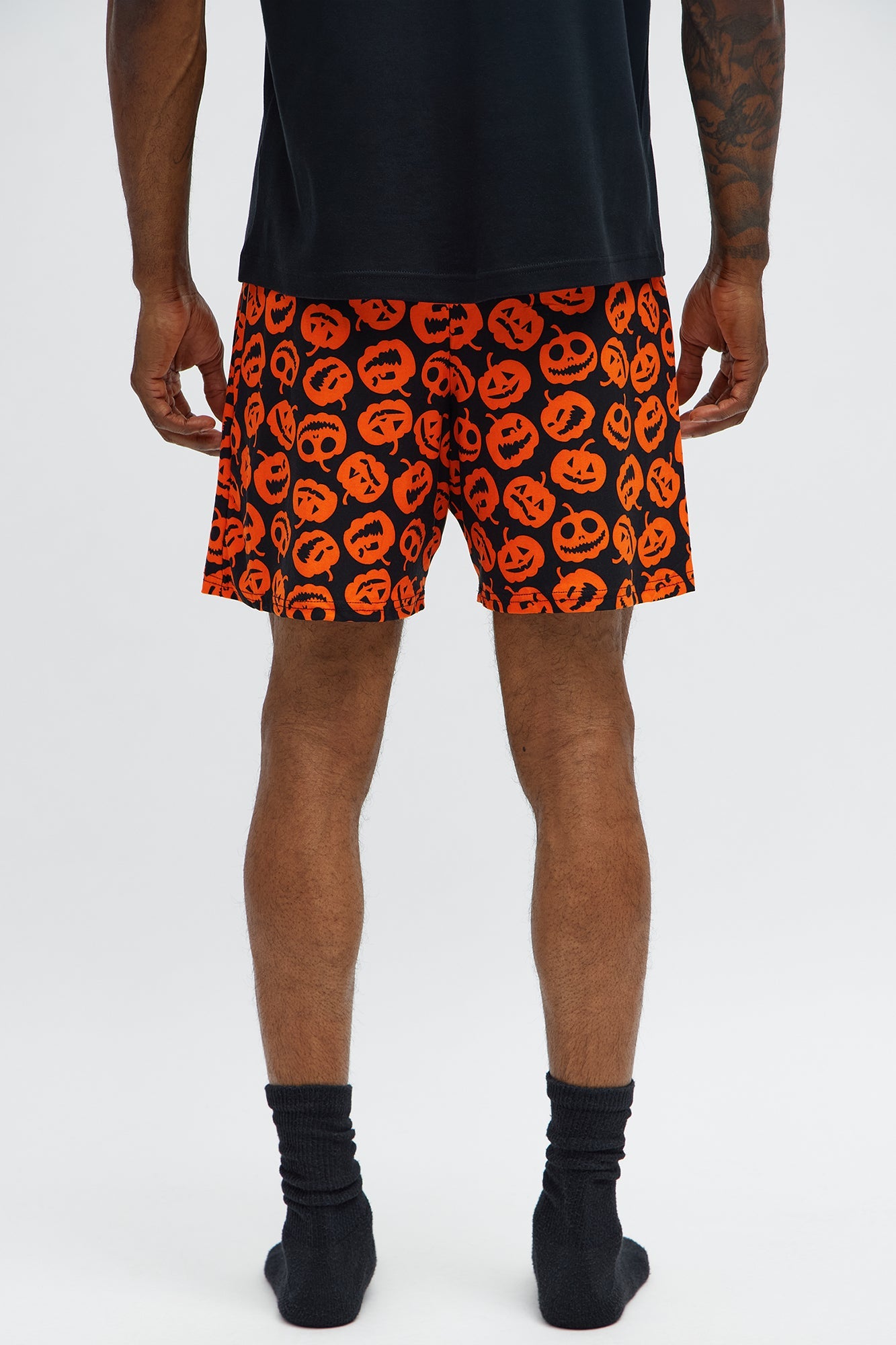 Jack O' Lantern Halloween Lounge Shorts - Black/combo