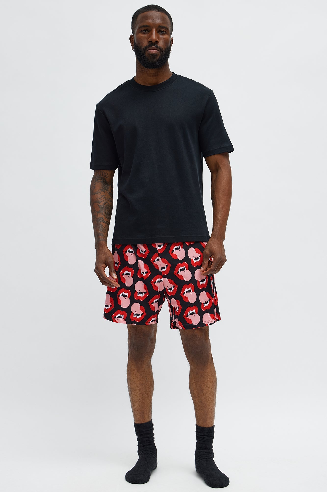 Bite Me Halloween Lounge Shorts - Black/combo