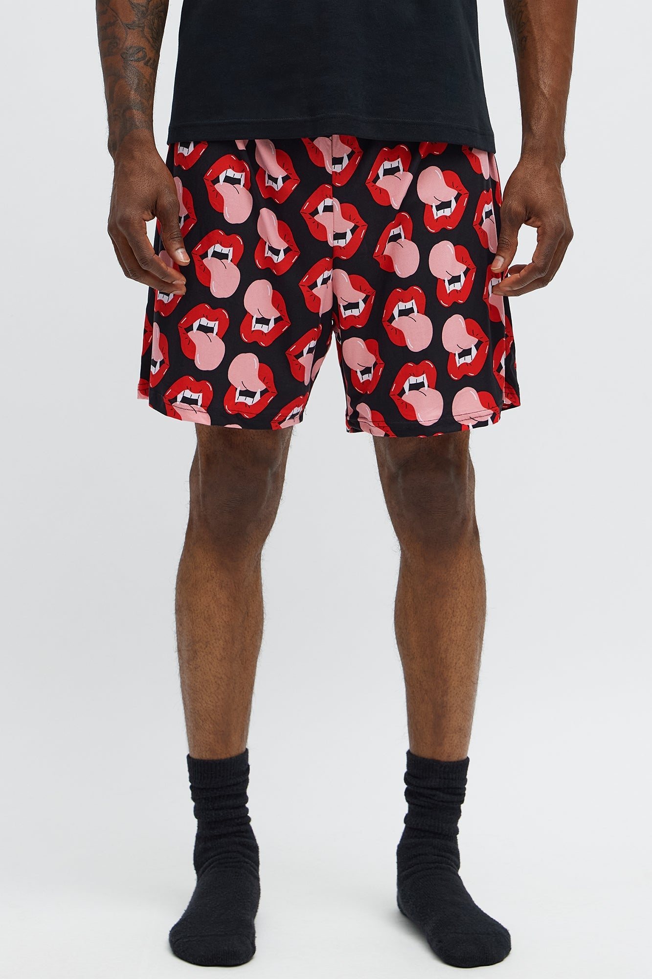 Bite Me Halloween Lounge Shorts - Black/combo