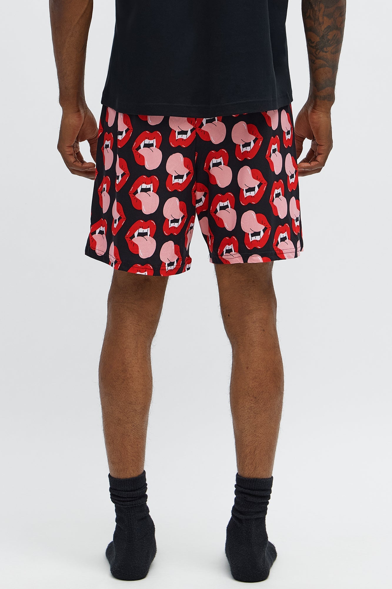 Bite Me Halloween Lounge Shorts - Black/combo