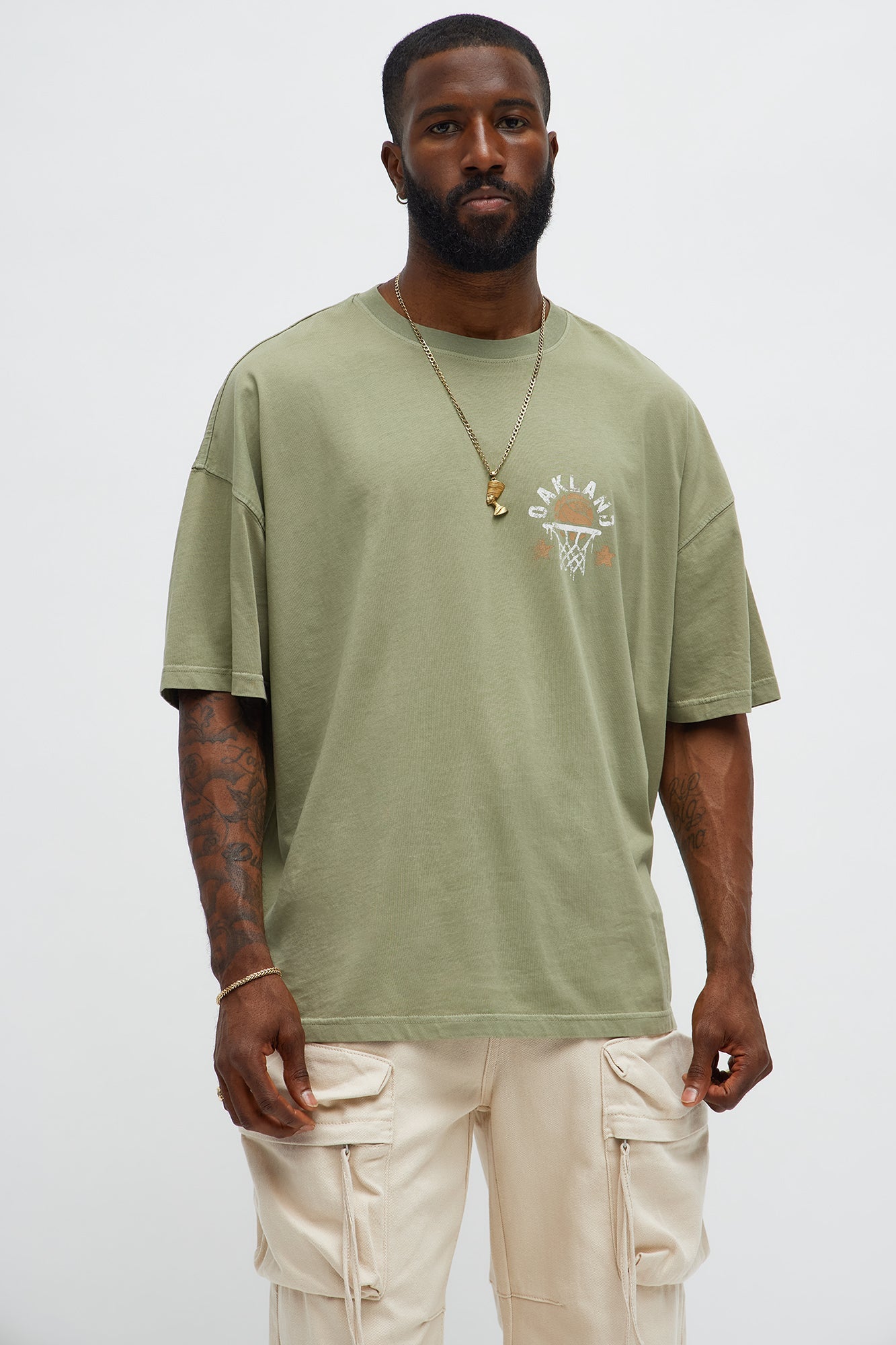 Oakland 78 Oversized Short Sleeve Tee - Olive