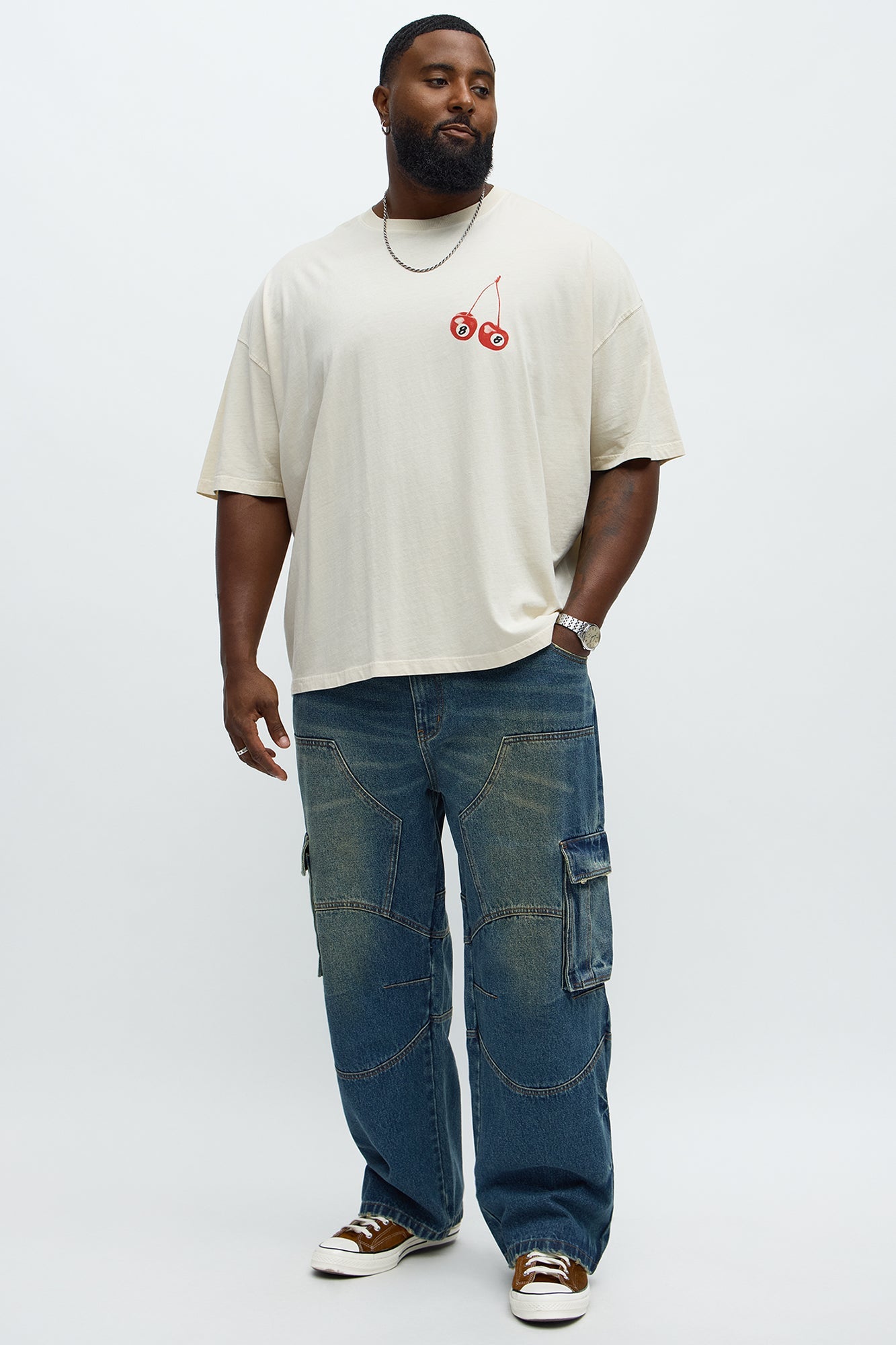 Baggy Got It On Me Carpenter Cargo Jeans - Vintage Blue Wash