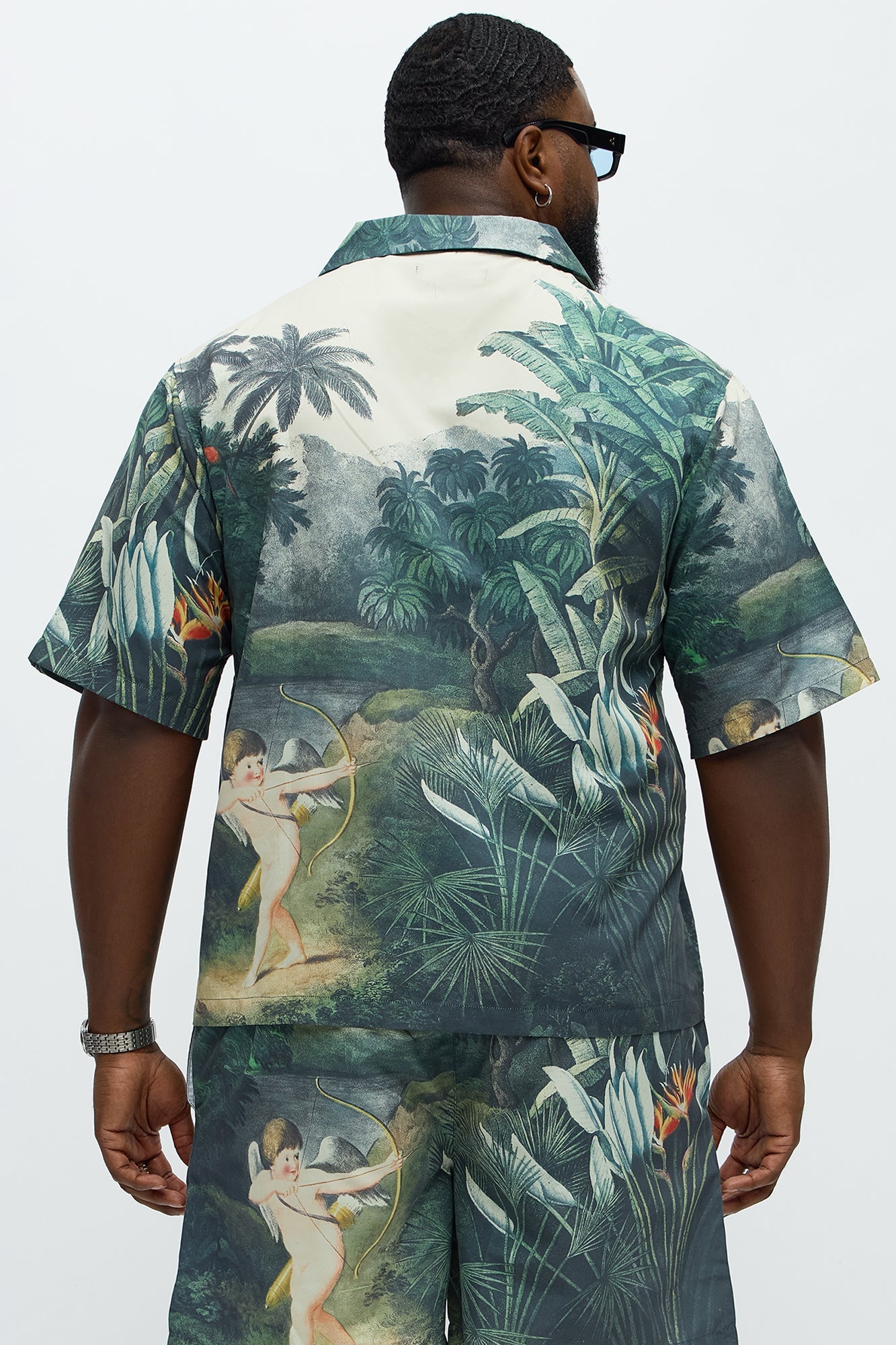 Cupid Short Sleeve Button Up Shirt - Multi Color