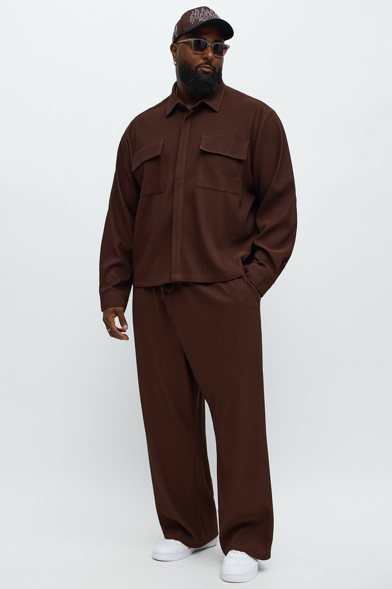 Show Up Baggy Elastic Waist Pant - Brown
