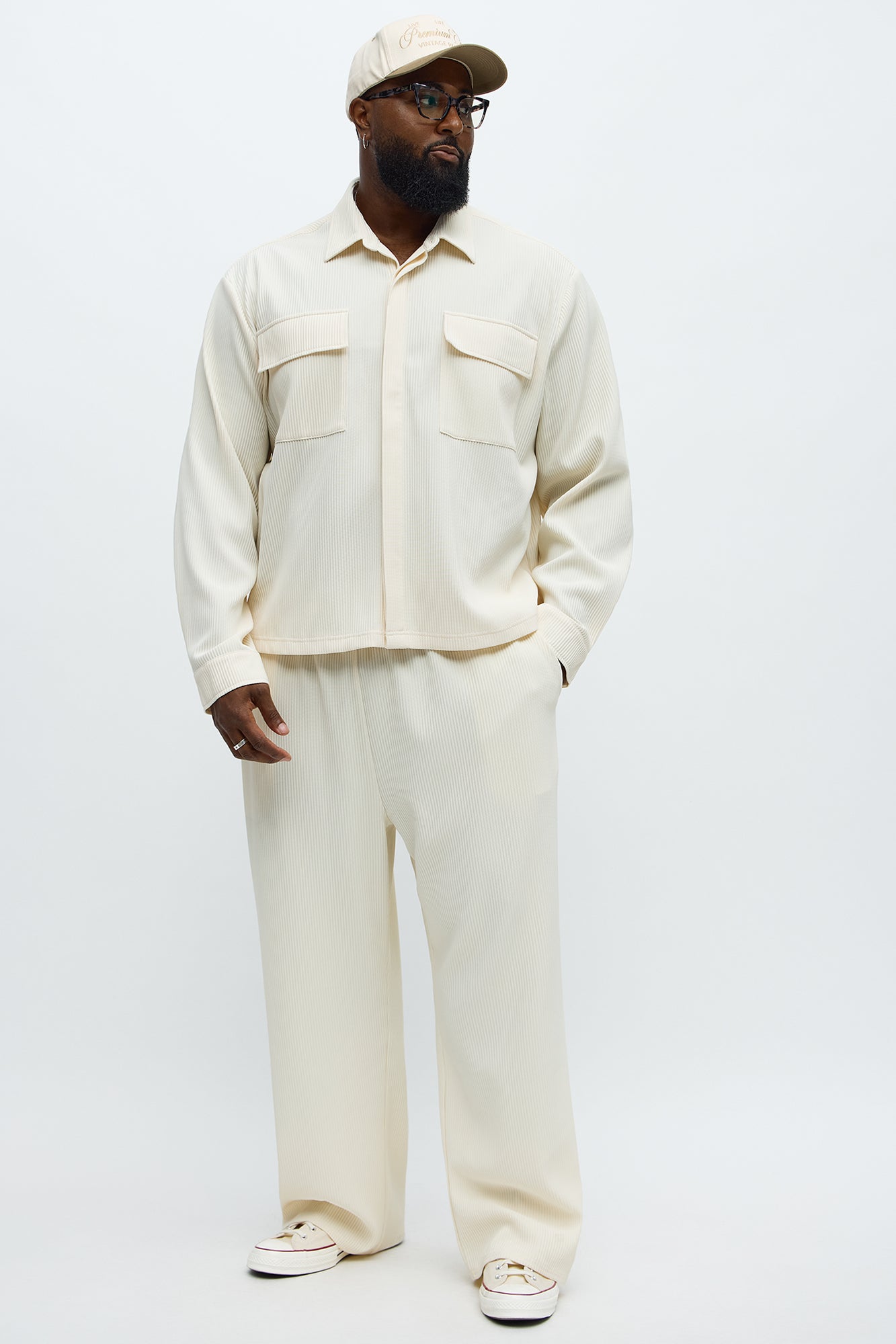 Show Up Baggy Elastic Waist Pant - Off White