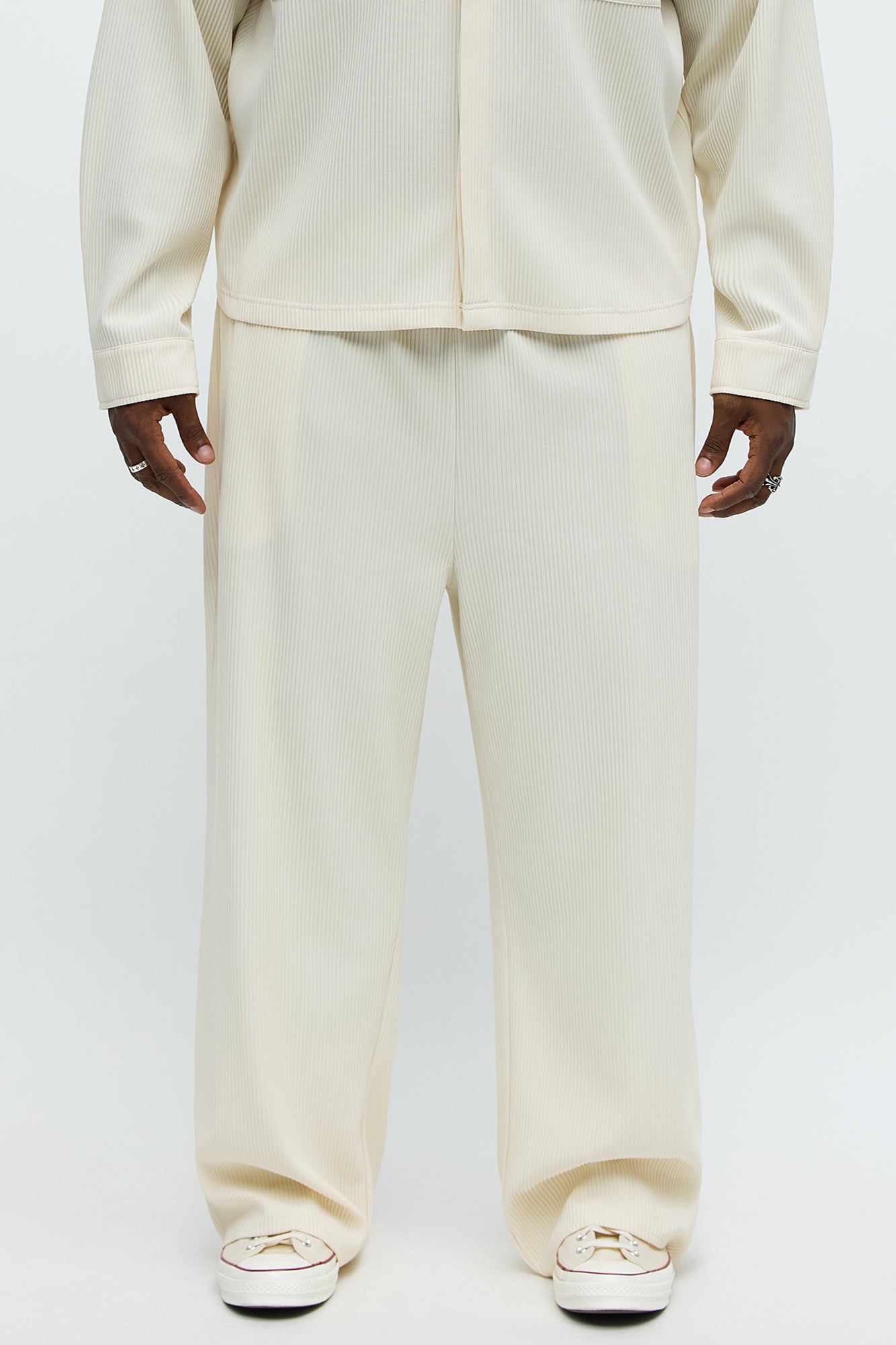 Show Up Baggy Elastic Waist Pant - Off White