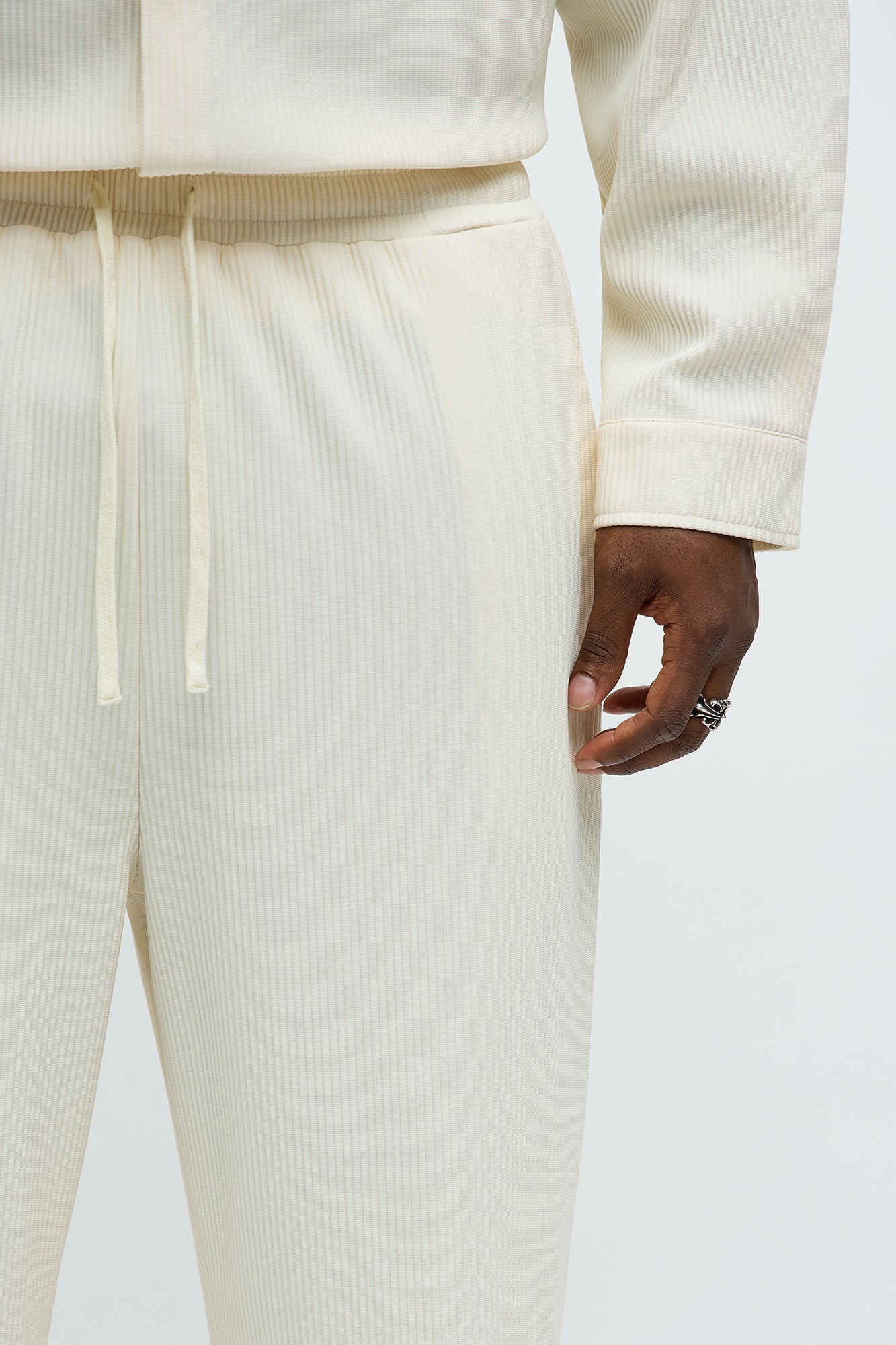 Show Up Baggy Elastic Waist Pant - Off White