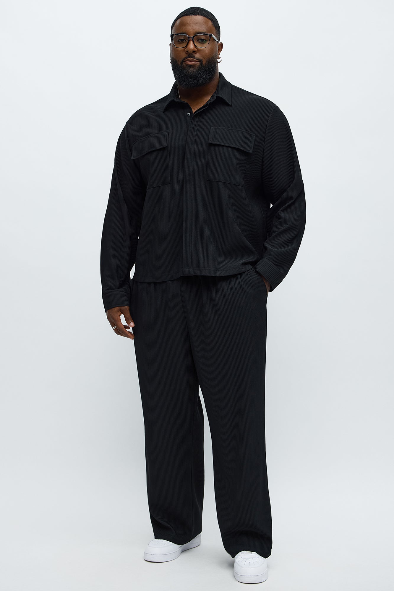 Show Up Baggy Elastic Waist Pant - Black
