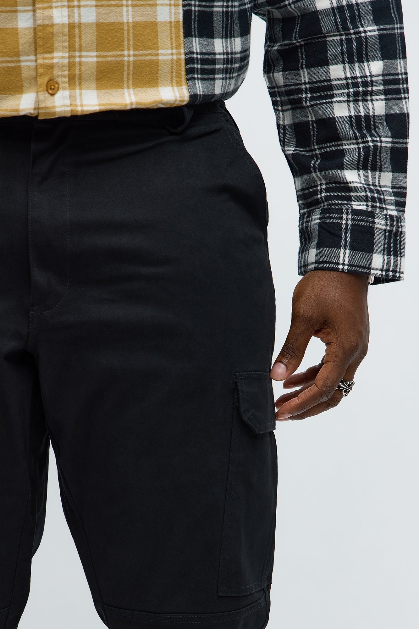 Stacked Slim Flare Kryptonite Cargo Pants - Black